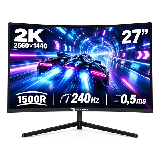 Monitor Gamer Curvo 27' 2k Qhd 240hz 0,5ms Freesync Va 1500r