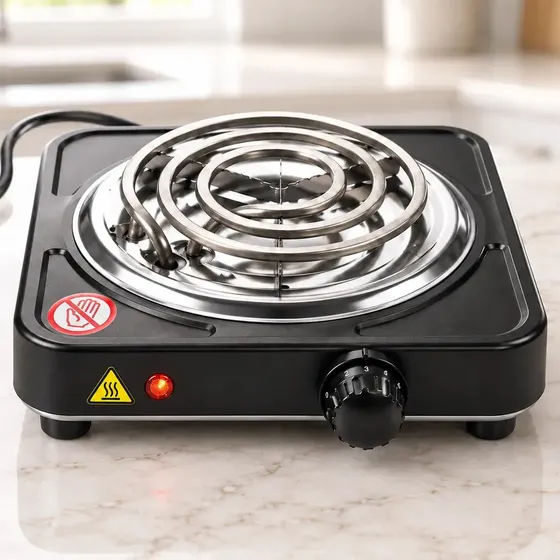 Fogão Cooktop Elétrico 1 Boca 1000w Fogareiro Portátil 110v Preto