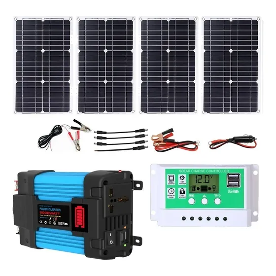 Conjunto Fotovoltaico 100w Com Controlador 12v Conjunto Fotovoltaico 100w Com Controlador 12v