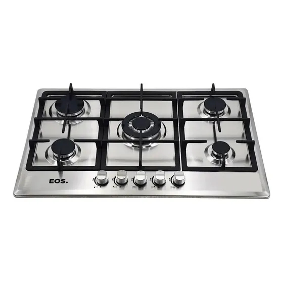 Cooktop a Gás de Embutir EOS 5 Bocas Inox Com Tripla Chama