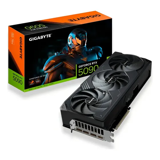 Placa De Video Gigabyte Geforce Rtx 5090 Windforce Oc 32gb