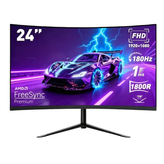Monitor Gamer Curvo 24Full Hd Ips 180hz 1ms