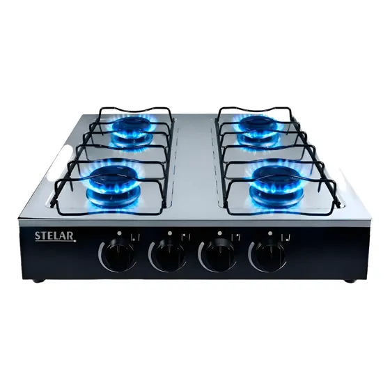 Fogão Cooktop Stelar 4 Q Portátil De Mesa A Gás Inox Mônaco Fogão Cooktop Stelar 4 Q Portátil De Mesa A Gás Inox Mônaco