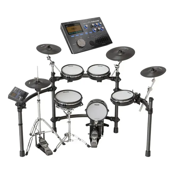 Bateria Eletrônica Nux Dm-8 Peles Mesh Profissional 9 Peças