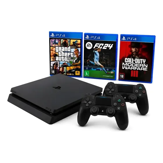 Ps4 Slim 1tb 2 Controles + 3 Jogos A Escolha