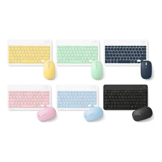 Kit Mouse Teclado Sem Fio Bluetooth Tablet Celular Pc