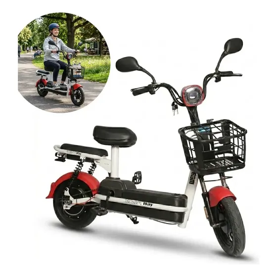 Bicicleta Elétrica Scooter Bike Moto 500w Vermelha 42km/h