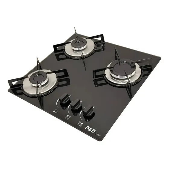 Fogão Cooktop D&d 3 Bocas A Gás Bivolt Preto 127/220v