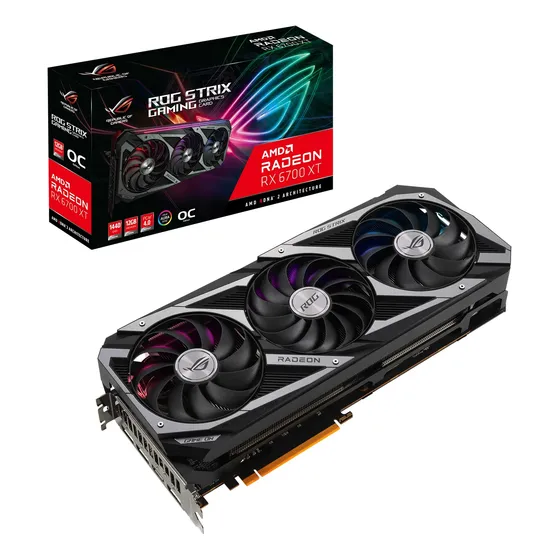 Placa Gráfica Para Jogos Asus Rog Strix Amd Radeon Rx 6700 X