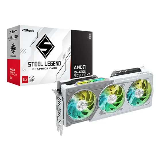 Placa De Vídeo Asrock Amd Radeon Rx 9060 Xt Steel Legend Oc