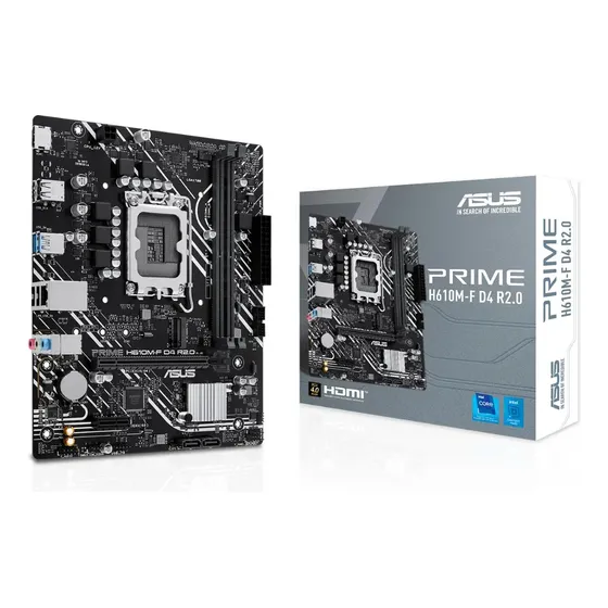 Placa Mãe Asus Prime Para Intel Lga 1700 H610m-f D4 R2.0 2xd Placa Mãe Asus Prime Para Intel Lga 1700 H610m-f D4 R2.0 2xd