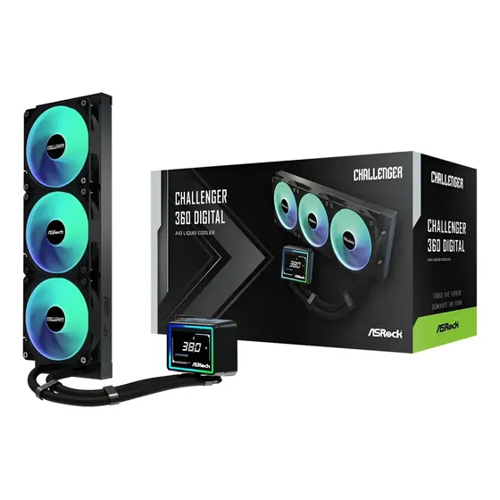 Water Cooler Asrock Challenger 360 Digital Preto 360mm Argb