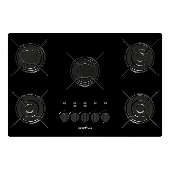 Cooktop 5 Bocas a Gás Britânia Bivolt BCT05A