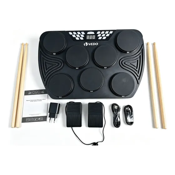 Bateria Eletrónica Portátil De Mesa Vedo Com Indicador Led