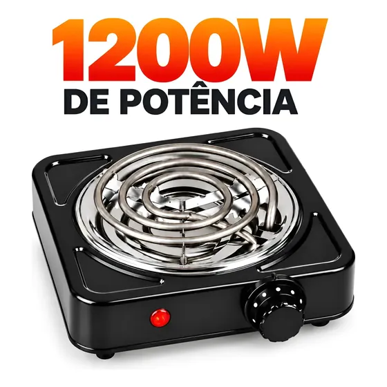 Fogão Cooktop Fogareiro Elétrico 1 Boca Portátil 1200w