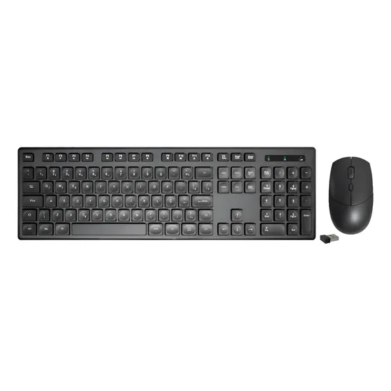 Kit Teclado e Mouse Sem Fio K-Mex USB 2.0 Preto 2400 DPI ABNT2