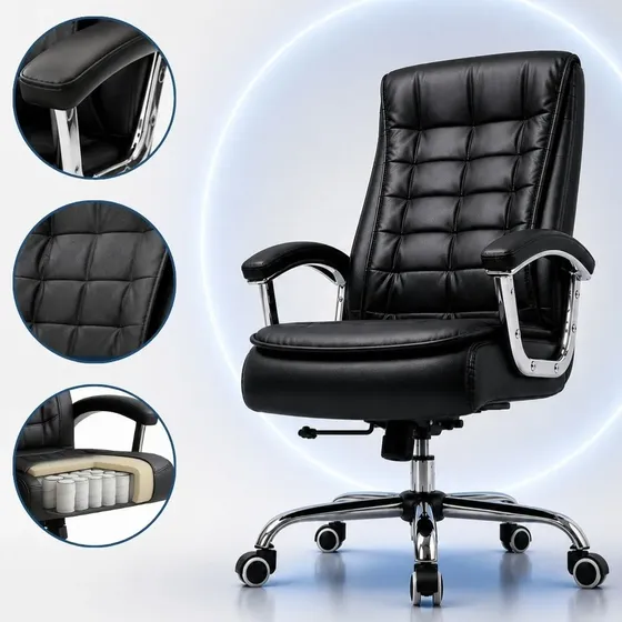 Cadeira Ergonomica Couro Sintetico 150kg Giratoria Diretor