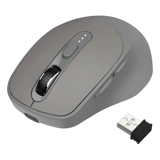 Mouse sem fio silencioso ergonômico Free Wolf X7, modos duplos Bluetooth/2,4 G para jogos de escritório, mouse recarregável e ergonômico com indicador de bateria, clique silencioso para PC/Mac/tablet Mouse sem fio silencioso ergonômico Free Wolf X7, modos duplos Bluetooth/2,4 G para jogos de escritório, mouse recarregável e ergonômico com indicador de bateria, clique silencioso para PC/Mac/tablet
