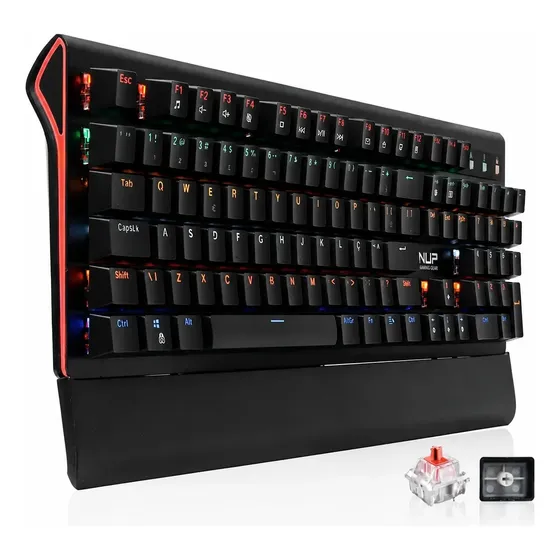 Teclado Mecânico Gamer Led Rgb Switch Red Abnt2 Computador