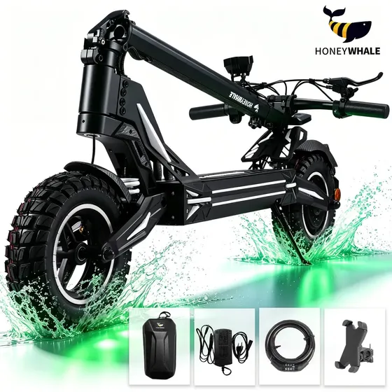 Patinete Elétrico HONEYWHALE G3 Pro para Adultos com Motor de 1640W e Autonomia de 56 km