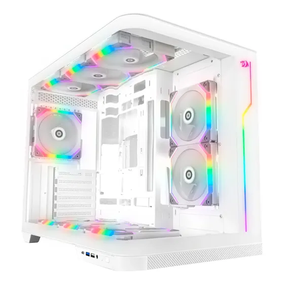 Gabinete Redragon Wideload Extreme Vidro Curvo Branco