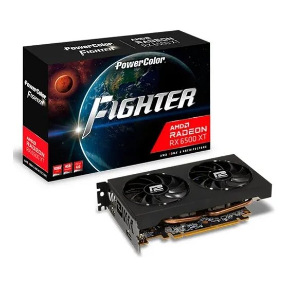 Placa De Video 4gb Power Color Rx 6500xt Fight