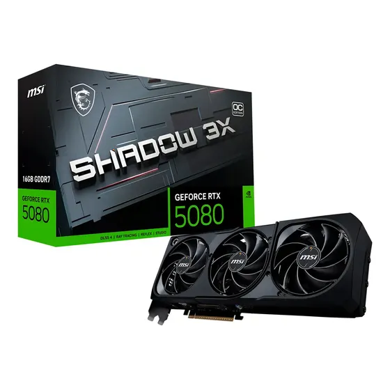 Placa De Video Msi Geforce Rtx 5080 Shadow 3x Oc, 16gb Gddr7 Placa De Video Msi Geforce Rtx 5080 Shadow 3x Oc, 16gb Gddr7