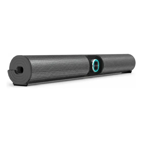 Soundbar Bluetooth 5.3 20w Usb Tf Fm Recarregável Preto 5v