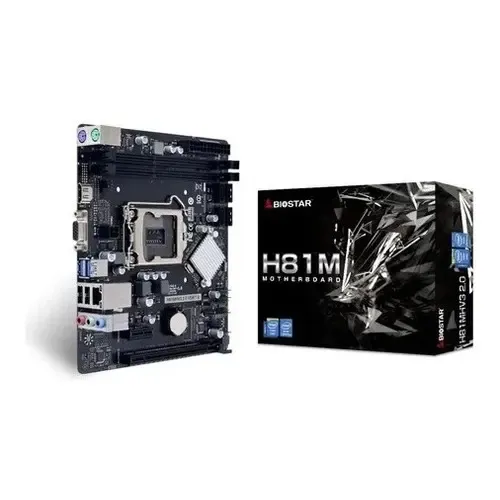 Placa Mae Biostar H81mhv3 2.0 Lga 1150 Ddr3 Hdmi 2.0 Usb 3.0 Preto