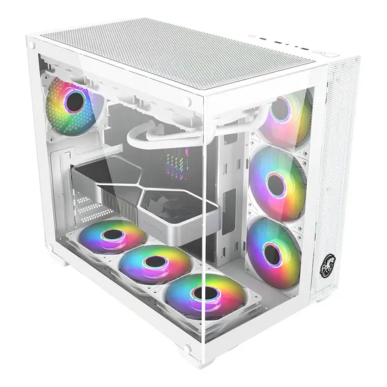 Gabinete Gamer Arbaton Vidro Temperado Argb Branco - Draxen Gabinete Gamer Arbaton Vidro Temperado Argb Branco - Draxen