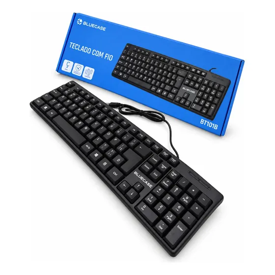 Kit Mouse E Teclado Abnt 2 Ergonômico Com Fio Usb Para Pc