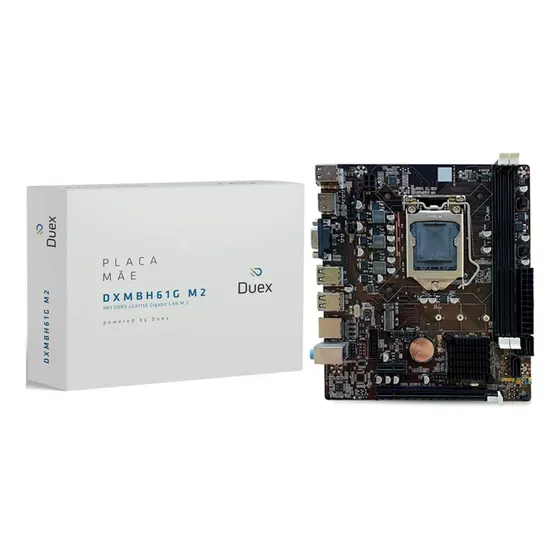 Placa Mãe Duex DXMBH61G M.2 LGA 1155 DDR3 Intel H61 mATX Preto