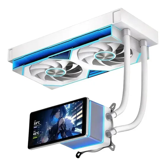 Water Cooler Jungle Leopard Pro Flow 240 Jcl240bcs Com Tela Lcd E Efeito Infinito Branco