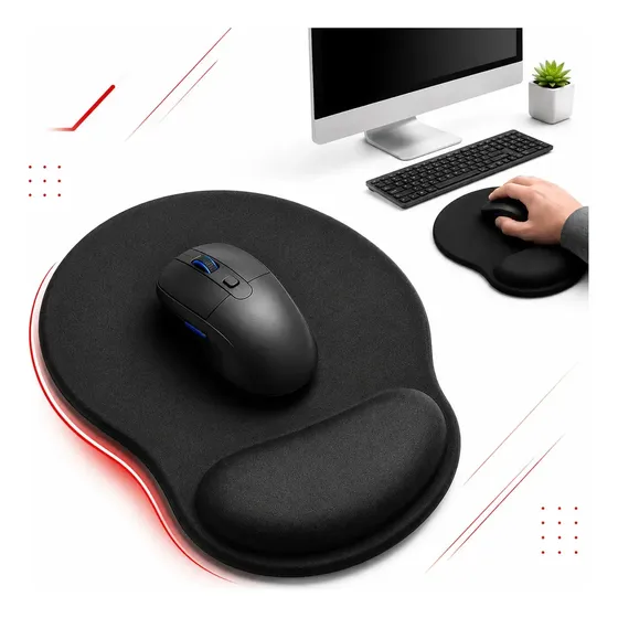 Suporte Mouse Pad Antiderrapante Apoio Ergonômico Para Punho Confortável E Macio Para Escritório Gamer Estudo Trabalho - Multicontrol