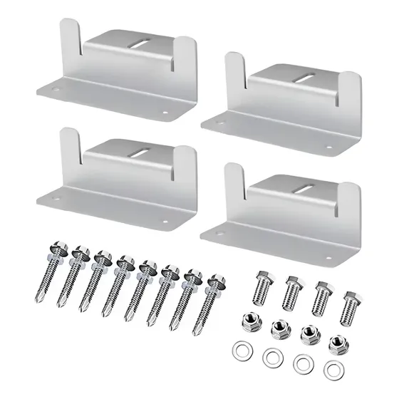 4 Conjuntos De Kits De Suporte De Montagem De Painel Solar P Gray White