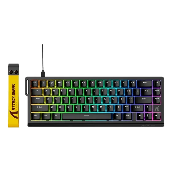 Teclado Magnético Attack Shark X68 He 8000hz Gamer Preto
