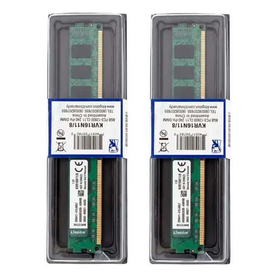 Kit 2 unidad Memória ram Kingston 8gb Ddr3 1600mhz Pc Gamer