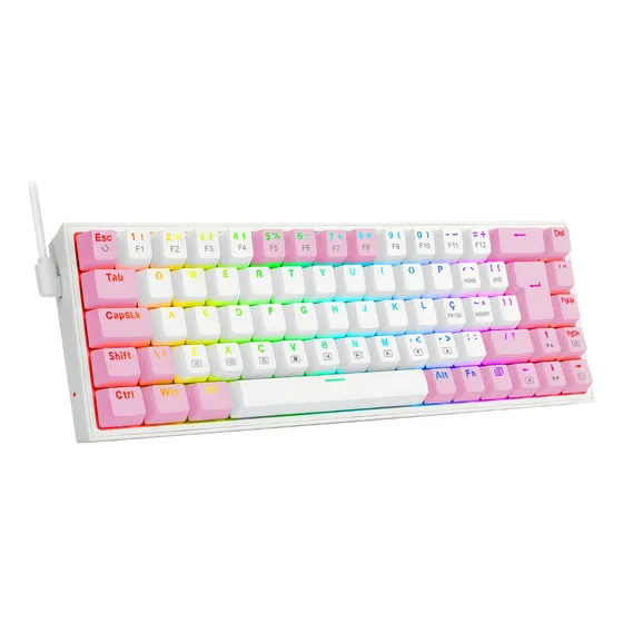 Teclado Gamer Mecânico K631WP Castor Rgb Switch Brown ABNT2 Redragon