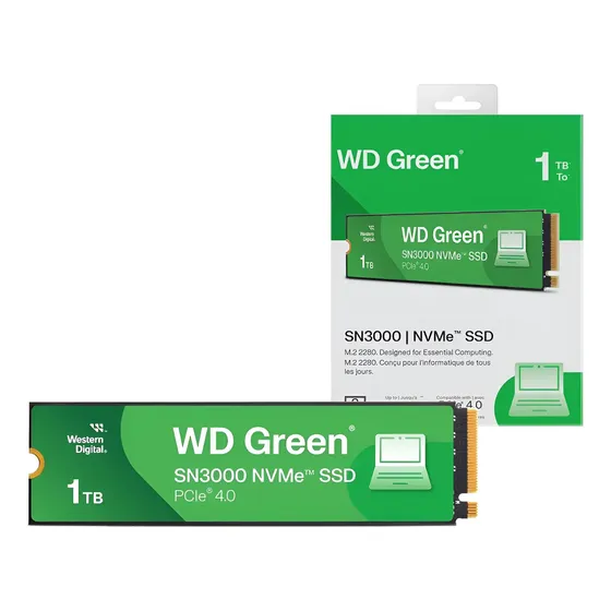 Ssd M.2 2280 Wd Green Sn3000 1tb Nvme Gravação 4200mb/s