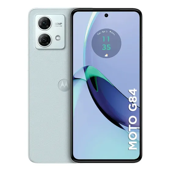 Smartphone Motorola Moto g84 5G - 256GB 8GB RAM + 8GB RAM Boost 50MP Ultra-Pixel AI Camera Tela pOLED NFC - Azul Claro - Excelente (Recondicionado)