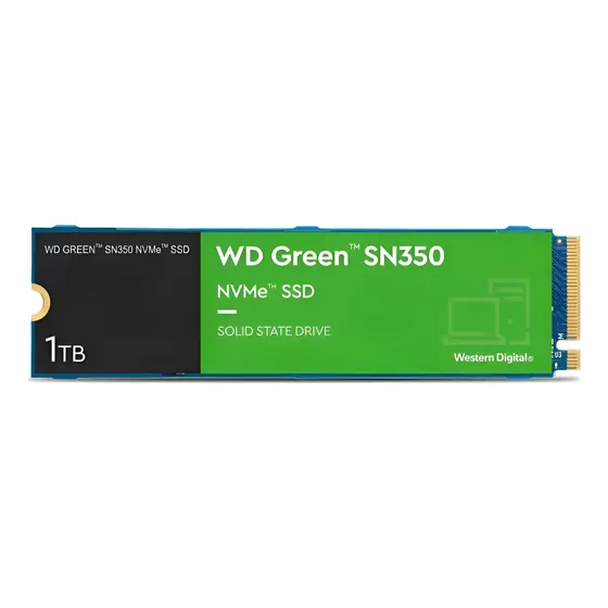 Ssd 1 Tb Wd Green Sn350 M.2 2280 Pcie Nvme Leitura 3200mb/s E Gravação 2500mb/s, Verde - Wds100t3g0c