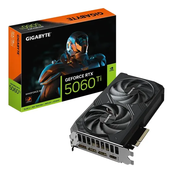 Placa De Vídeo Gigabyte Rtx 5060 Ti Windforce 2x 8gb Gddr7