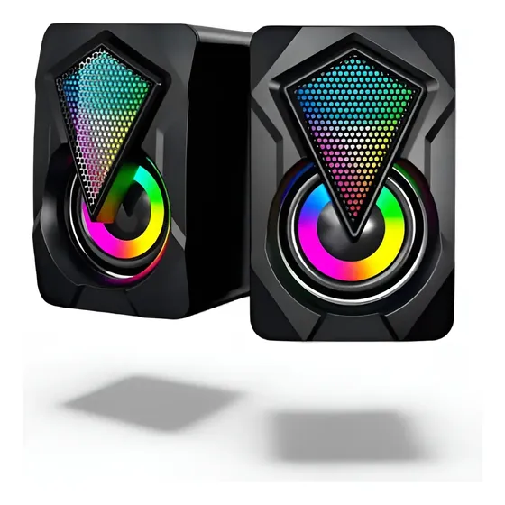 Caixa Caixinha De Som Pc Computador Notebook Gamer Led Usb