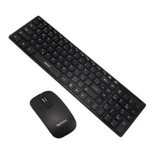 Kit Teclado e Mouse Gamer Exbom BK-S1000 Sem Fio ABNT2 Preto Kit Teclado e Mouse Gamer Exbom BK-S1000 Sem Fio ABNT2 Preto