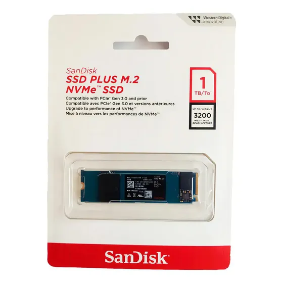 Ssd M.2 1tb Sandisk Plus Nvme 2280 Sdssda3n-1t00-g26