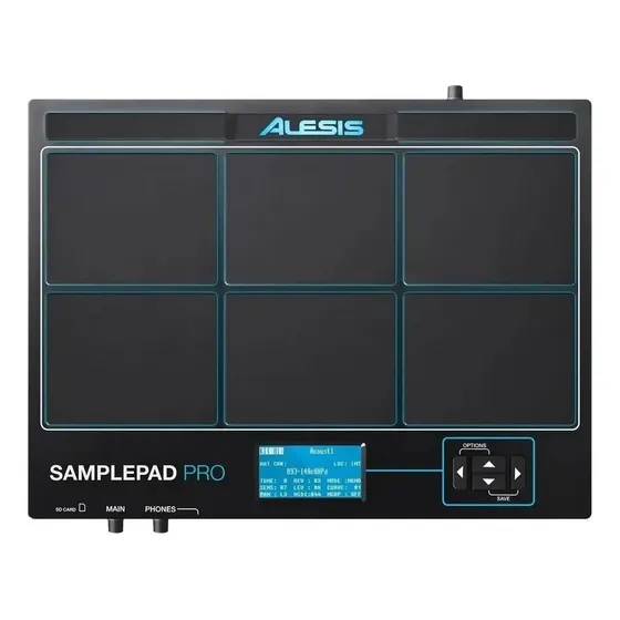 Bateria Eletrônica Alesis SamplePad Pro 8 Pads Led MIDI Preto