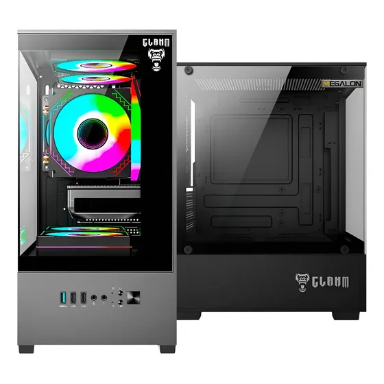 Gabinete Gamer Aquario Vidro Frontal E Lateral 290x190x375mm