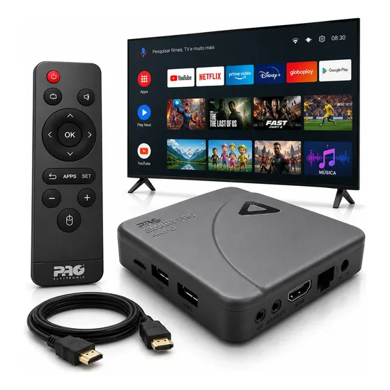 Smart Tv Box Pró 4k Android C/ Play Store Baixa Aplicativos