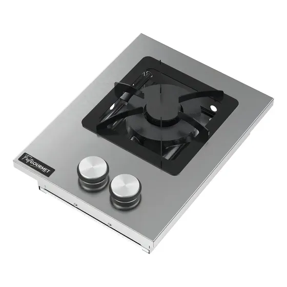 Cooktop Embutir Fogão Industrial Gás 1 Boca Dupla Aço Inox Cor Prateado