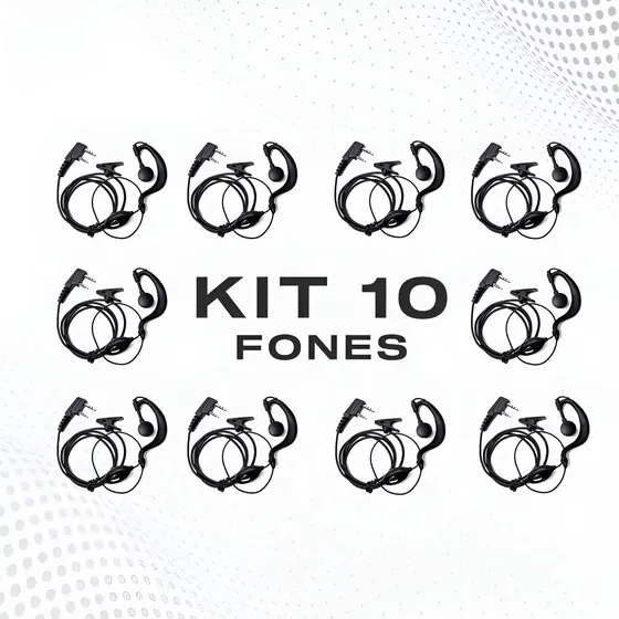 Kit 10 Fone Para Radio Comunicador Ouvido Baofeng 777s Uv5r